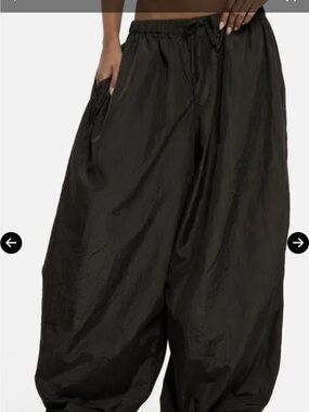 Jaded London Black Wide-Leg Drawstring Pants